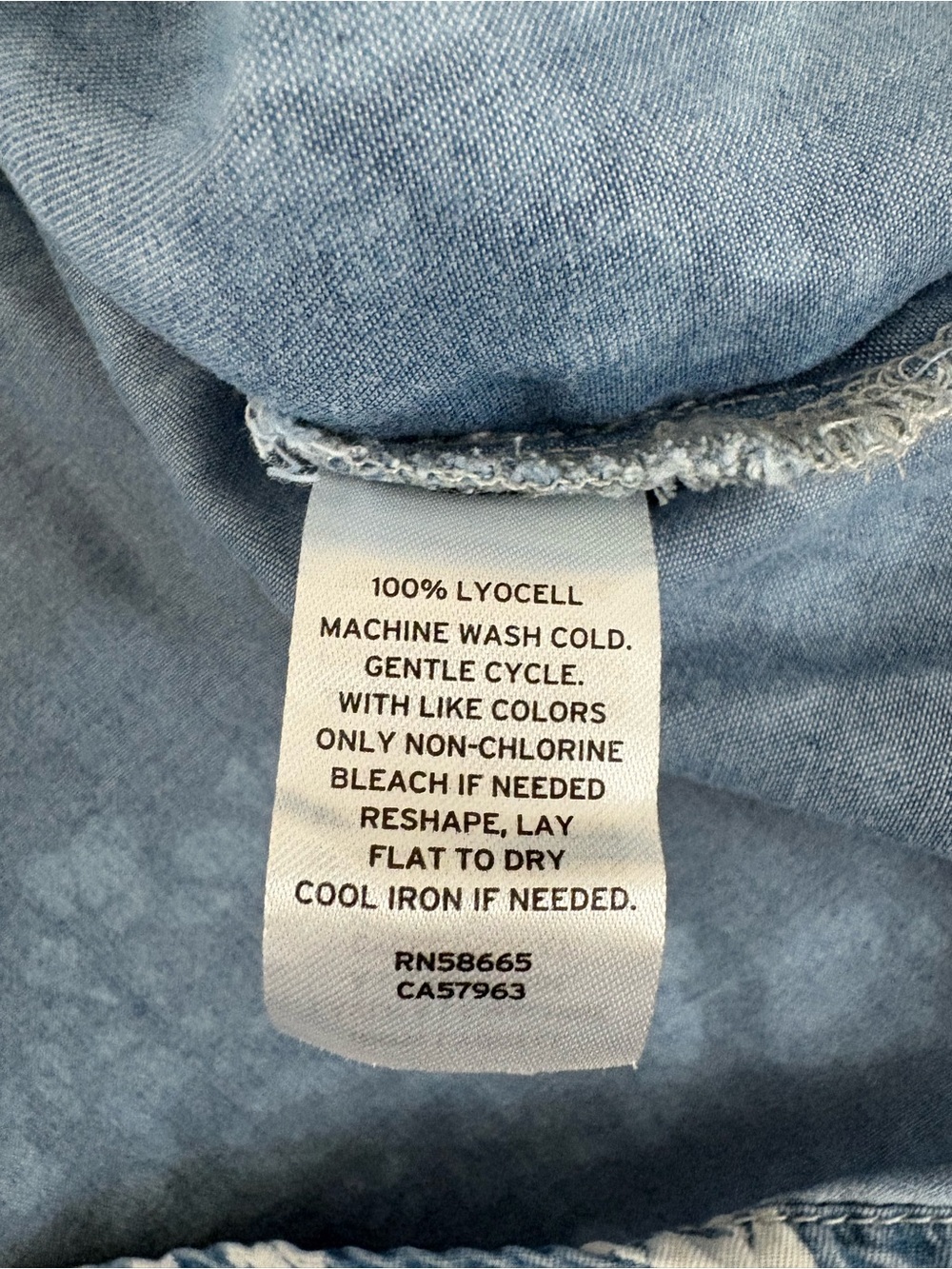 Small Caslon Blue White Floral Square Neck Chambray Top - Picture 10 of 13